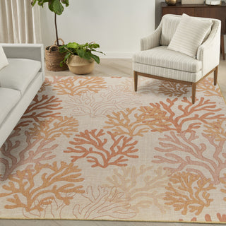 Nourison Garden Oasis GOA05 Coral Area Rug Corner Image