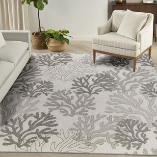 Nourison Garden Oasis GOA05 Grey Area Rug Corner Image