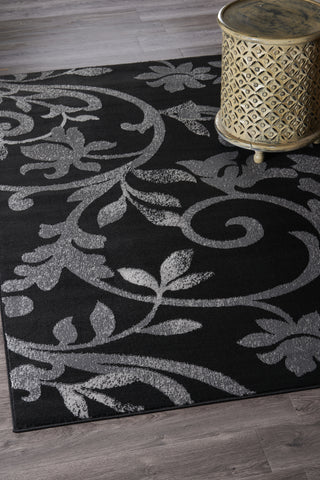 LR Resources Grace 81132 Black Area Rug Lifestyle Image Feature