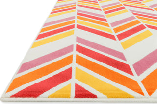 Loloi Gracie HGE01 Ivory / Pink Area Rug Corner Shot