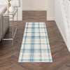 Nourison Grafix GRF03 Ivory Blue Area Rug Corner Image