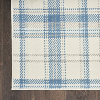 Nourison Grafix GRF03 Ivory Blue Area Rug Detail Image