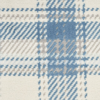 Nourison Grafix GRF03 Ivory Blue Area Rug Swatch Image