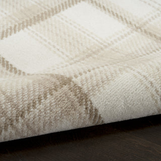 Nourison Grafix GRF03 Ivory Blue Area Rug Corner Image