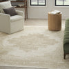 Nourison Grafix GRF14 Ivory Beige Area Rug Corner Image