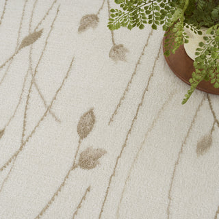 Nourison Grafix GRF15 Ivory Beige Area Rug Corner Image