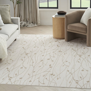 Nourison Grafix GRF15 Ivory Beige Area Rug Corner Image