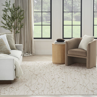Nourison Grafix GRF15 Ivory Beige Area Rug Room Image Feature