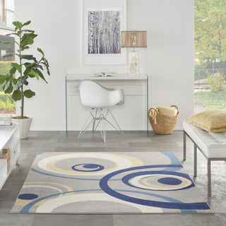 Nourison Grafix GRF21 Grey Area Rug Room Image Feature