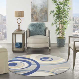 Nourison Grafix GRF21 Grey Area Rug Room Image Feature