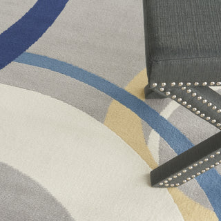Nourison Grafix GRF21 Grey Area Rug Corner Image