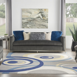 Nourison Grafix GRF21 Grey Area Rug Room Image Feature
