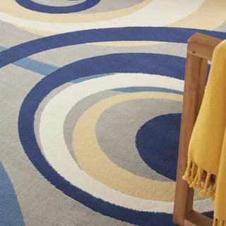 Nourison Grafix GRF21 Grey Area Rug Corner Image