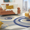 Nourison Grafix GRF21 Grey Area Rug Corner Image