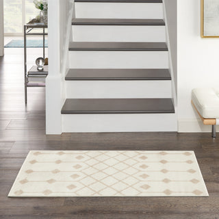 Nourison Grafix GRF37 Ivory Beige Area Rug Corner Image