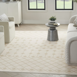 Nourison Grafix GRF37 Ivory Beige Area Rug Corner Image