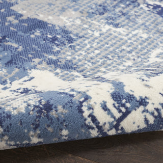Nourison Grafix GRF38 Navy Blue Area Rug Corner Image