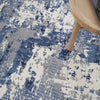 Nourison Grafix GRF38 Navy Blue Area Rug Corner Image