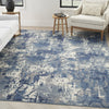 Nourison Grafix GRF38 Navy Blue Area Rug Corner Image