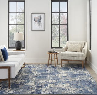 Nourison Grafix GRF38 Navy Blue Area Rug Room Image Feature