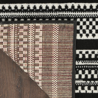 Nourison Grafix GRF41 Black White Area Rug Corner Image