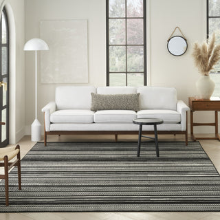 Nourison Grafix GRF41 Black White Area Rug Room Image Feature