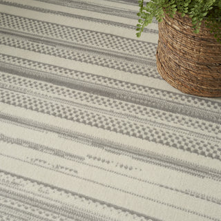 Nourison Grafix GRF41 Ivory Grey Area Rug Corner Image
