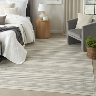 Nourison Grafix GRF41 Ivory Grey Area Rug Corner Image