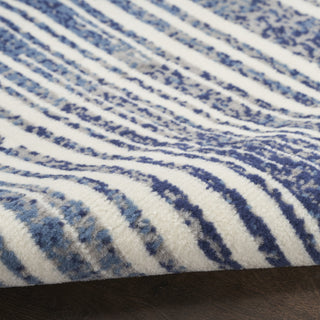 Nourison GRAFIX GRF42 BLUE GREY Corner Image