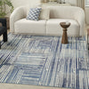Nourison GRAFIX GRF42 BLUE GREY Corner Image