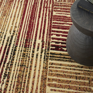 Nourison Grafix GRF42 Brick Multicolor Area Rug Corner Image