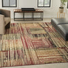 Nourison Grafix GRF42 Brick Multicolor Area Rug Corner Image
