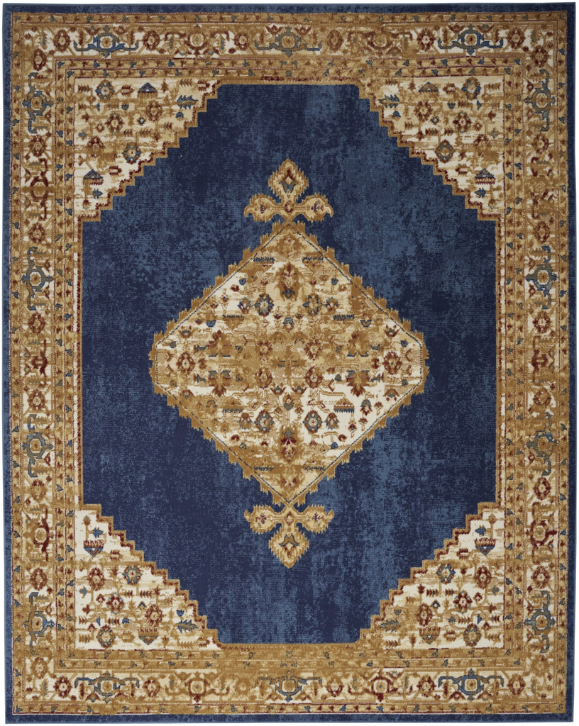Nourison Grafix GRF43 Navy Gold Area Rug main image