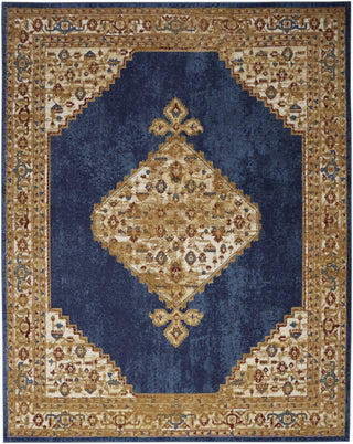 Nourison Grafix GRF43 Navy Gold Area Rug main image