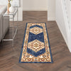 Nourison Grafix GRF43 Navy Gold Area Rug Corner Image