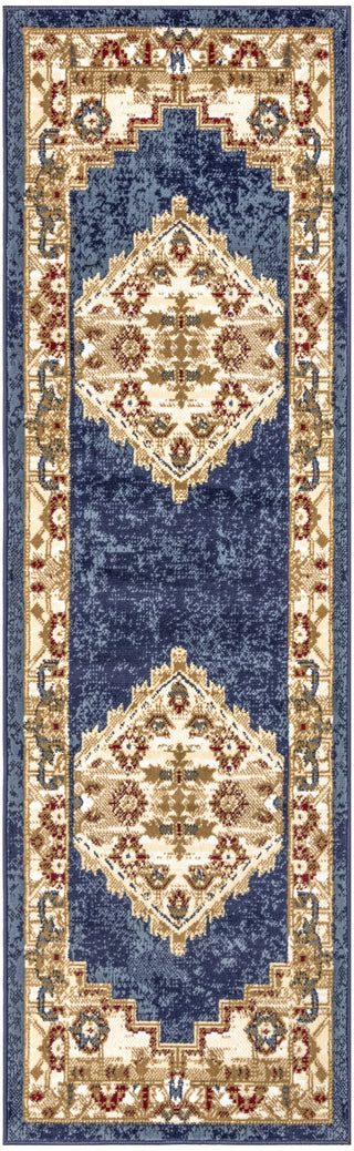 Nourison Grafix GRF43 Navy Gold Area Rug Main Image