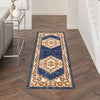 Nourison Grafix GRF43 Navy Gold Area Rug Corner Image