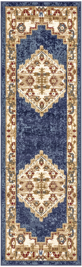 Nourison Grafix GRF43 Navy Gold Area Rug Main Image