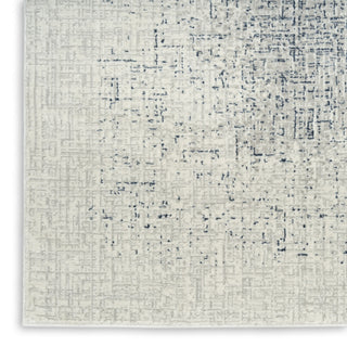 Nourison Grand Street GRN03 Ivory Blue Area Rug by DKNY Corner Image