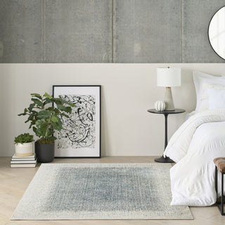 Nourison Grand Street GRN03 Ivory Blue Area Rug by DKNY Swatch Image