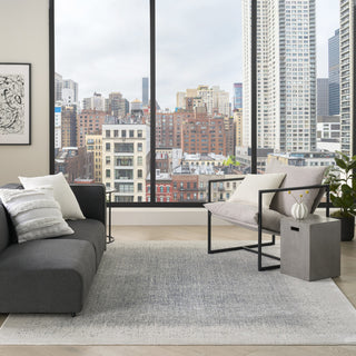 Nourison Grand Street GRN03 Ivory Blue Area Rug by DKNY Swatch Image