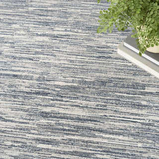 Nourison Grand Street GRN04 Ivory Blue Area Rug by DKNY Corner Image