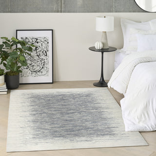 Nourison Grand Street GRN04 Ivory Blue Area Rug by DKNY Room Image Feature