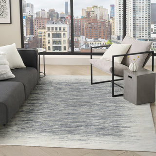 Nourison Grand Street GRN04 Ivory Blue Area Rug by DKNY Corner Image