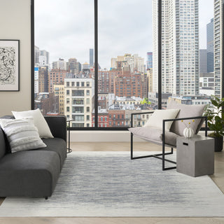 Nourison Grand Street GRN04 Ivory Blue Area Rug by DKNY Room Image Feature