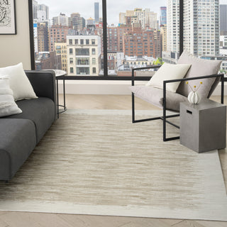 Nourison Grand Street GRN04 Ivory Taupe Area Rug by DKNY Corner Image