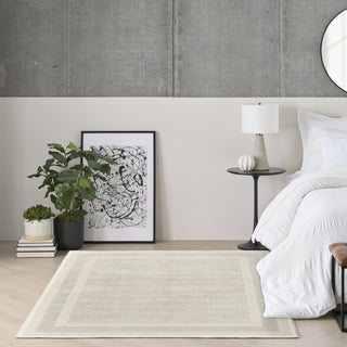Nourison Grand Street GRN05 Ivory Taupe Area Rug by DKNY Corner Image
