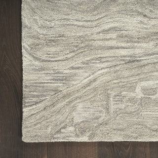 Nourison Graceful GRU01 Grey Area Rug Corner