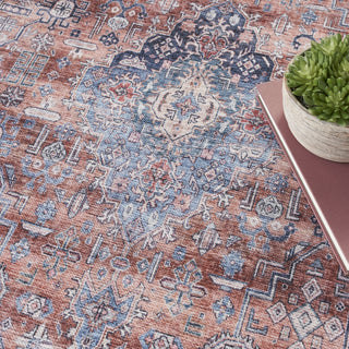 Nourison Grand Washables GRW01 Blue Multicolor Area Rug Corner Image