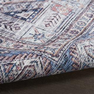 Nourison Grand Washables GRW01 Blue Multicolor Area Rug Corner Image